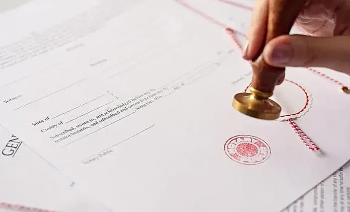 Attested certificate with official stamps